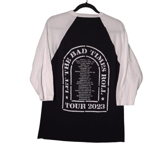The Offspring: Let The Bad Times Roll Tour 2023 USED Raglan Shirt (M, Rock) - Picture 2 of 8